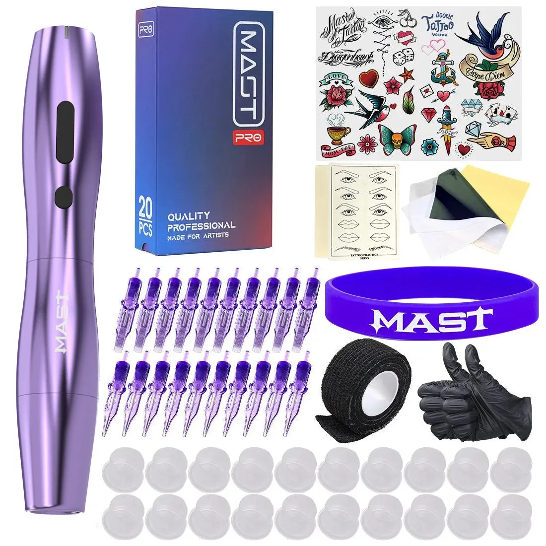 Mast P20 Wireless Tattoo Machine Professional Bundle - Dragonhawktattoos