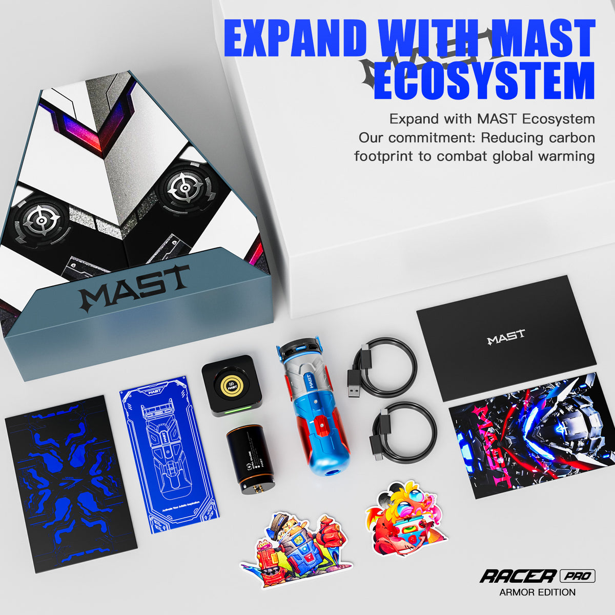 MAST Racer Pro Armor Edition Wireless Tattoo Machine 4.2mm Stroke Mcore-pro Motor (2 Batteries ver) - Dragonhawktattoos