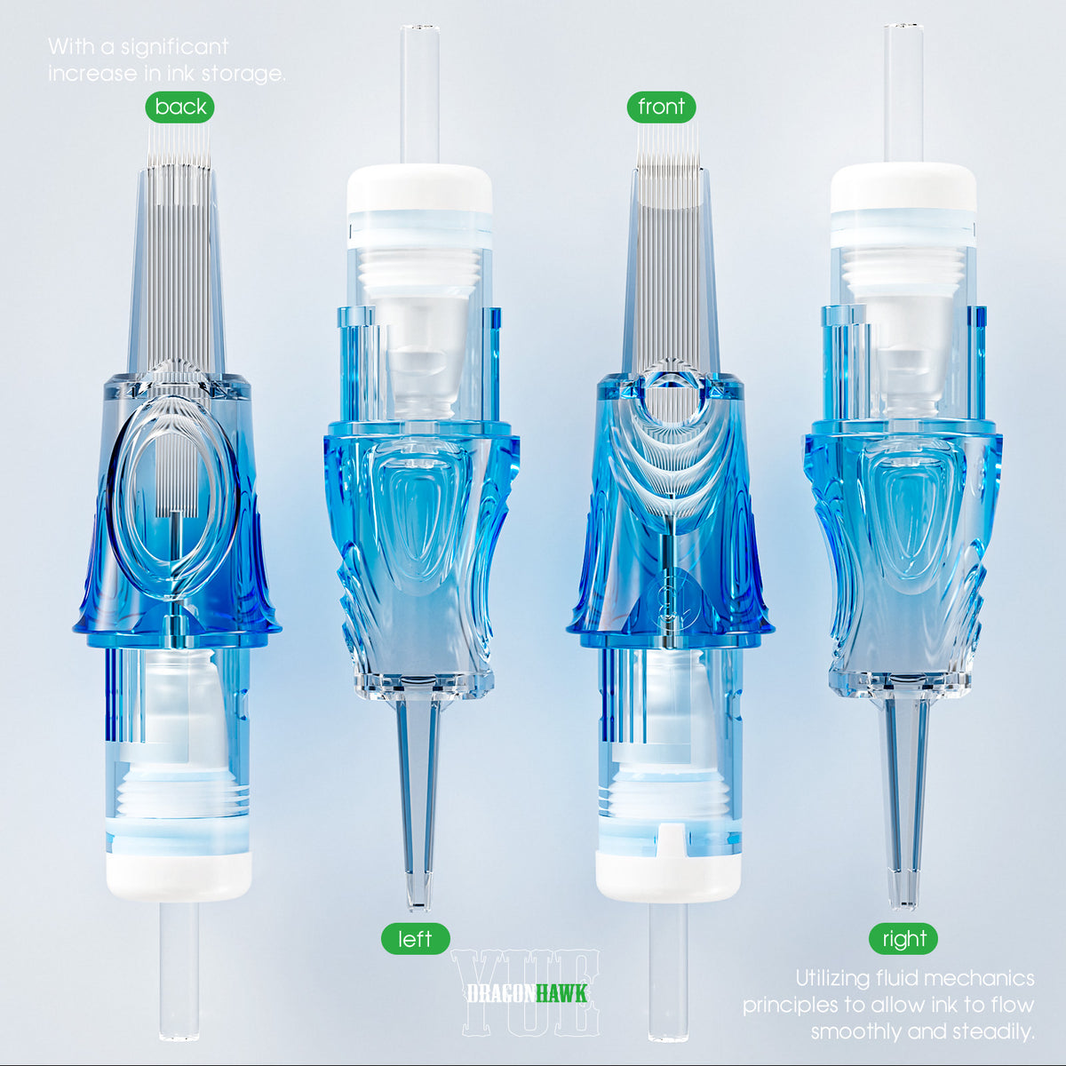 Dragonhawk Yue Cartridges Needles 0.30MM 3.5mm Taper Round Magnum - Box of 20 - Dragonhawktattoos