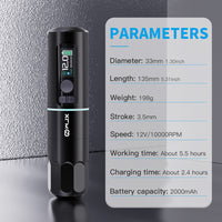 WJX W4 Wireless Tatoo Pen Machine with Two Replaceable Batteries - Dragonhawktattoos