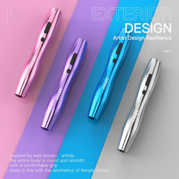10Sets Mast Wireless P20 Tattoo Pen Machine With 2.5MM Stroke Permanent Makeup (2 Batteries ver.) - Dragonhawktattoos