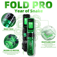 Dragonhawk Fold Pro Year of Snake Edition Wireless Tattoo Machine Pen 3000mAh Battery - Dragonhawktattoos
