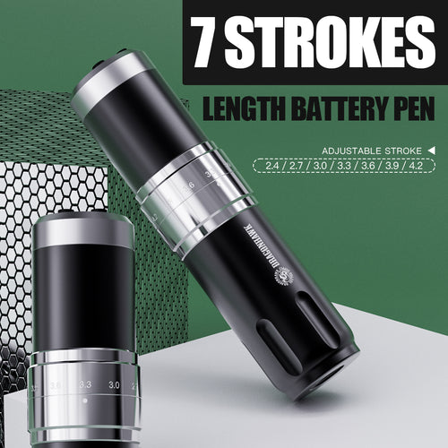 Dragonhawk Wireless Tattoo Pen Machine with 7 Stroke Lengths Fold3