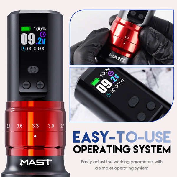 Mast Tattoo Fold2 Pro Wireless Pen Machine with 2 Grip - Dragonhawktattoos