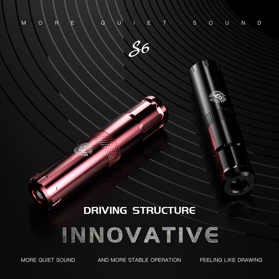 Dragonhawk S6 Rotary Tattoo Machine Black Tattoo Kits - Dragonhawktattoos