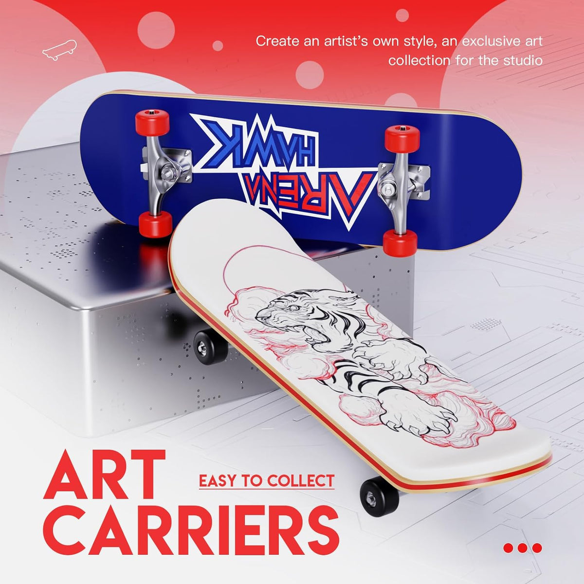 3 Packs Practice Skins Fingerboard Mini Skateboards Collectible - Dragonhawktattoos