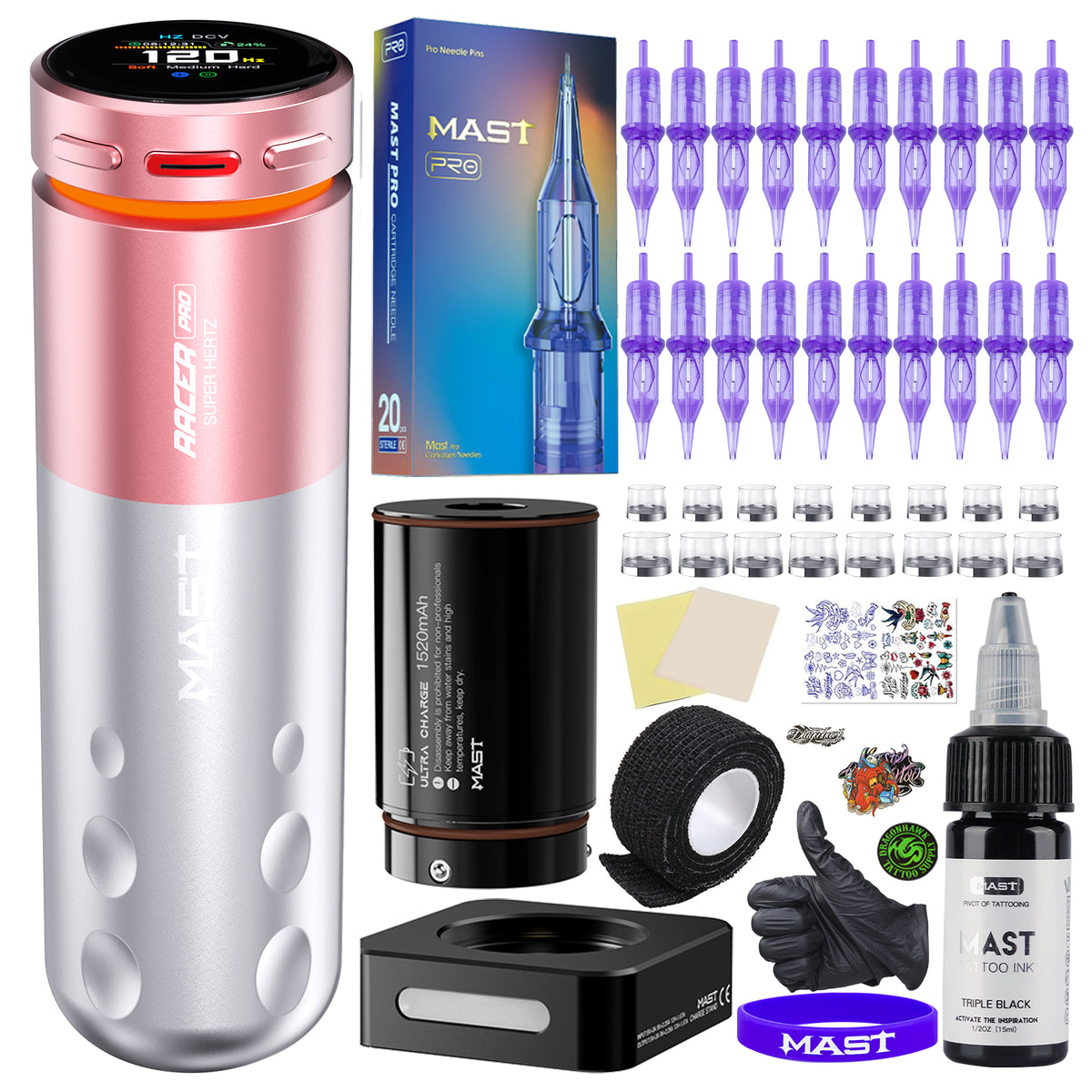 Mast Tattoo Racer Pro Tattoo Machine Gun Wireless 4.2mm Stroke Mcore-pro Motor - Dragonhawktattoos