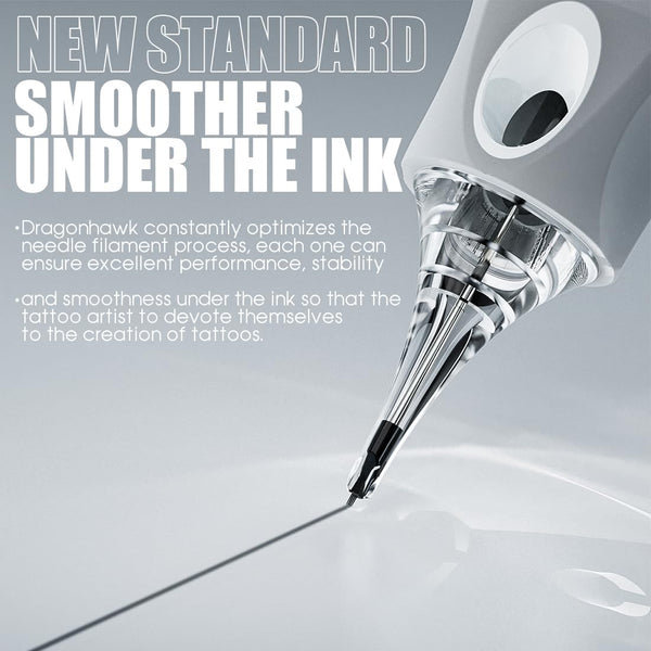 Dragonhawk Glide Extra Smooth Tattoo Cartridges Permanent Makeup 50Pcs - Dragonhawktattoos