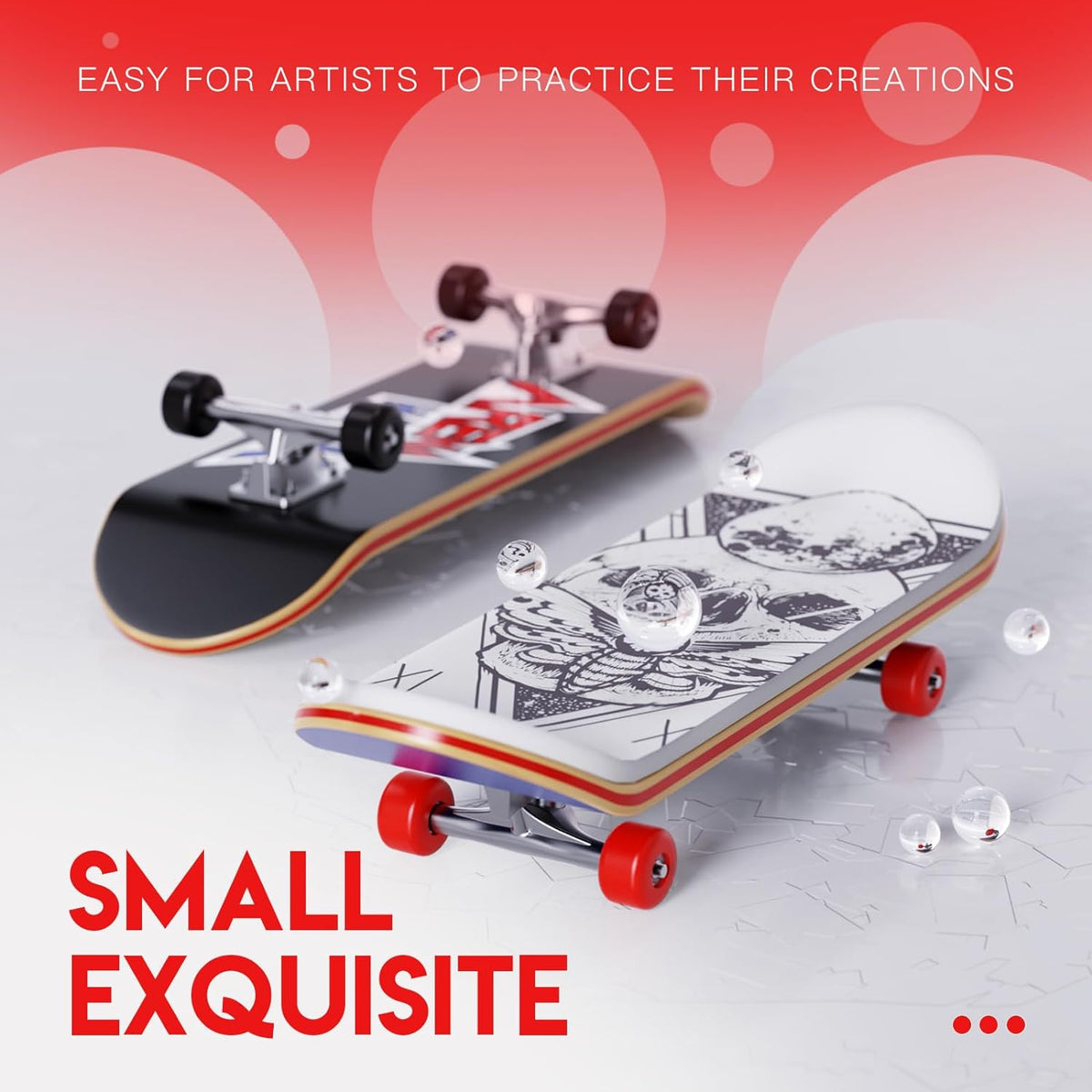 3 Packs Practice Skins Fingerboard Mini Skateboards Collectible - Dragonhawktattoos