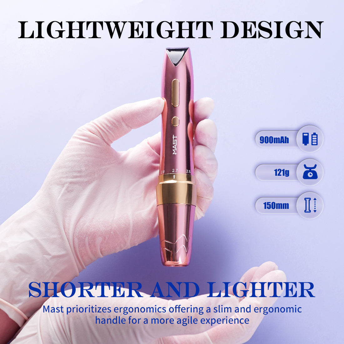 MAST P60 Wireless Tattoo Pen Machine With 2.2mm-3.2mm Adjustable Stroke Length - Dragonhawktattoos