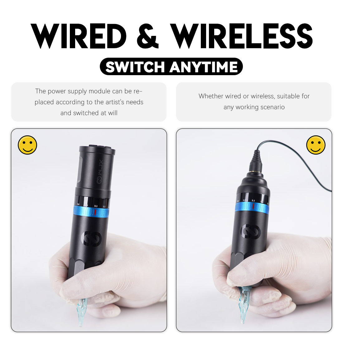 WJX W3 Ultra Fast Charging Wireless Tattoo Machine - Dragonhawktattoos