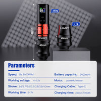 Mast Tattoo Fold2 Pro Wireless Pen Machine with 2 Grip - Dragonhawktattoos