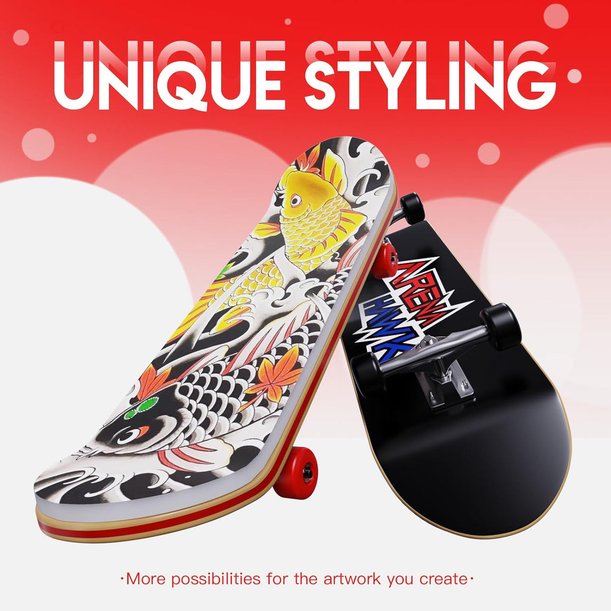 3 Packs Practice Skins Fingerboard Mini Skateboards Collectible - Dragonhawktattoos