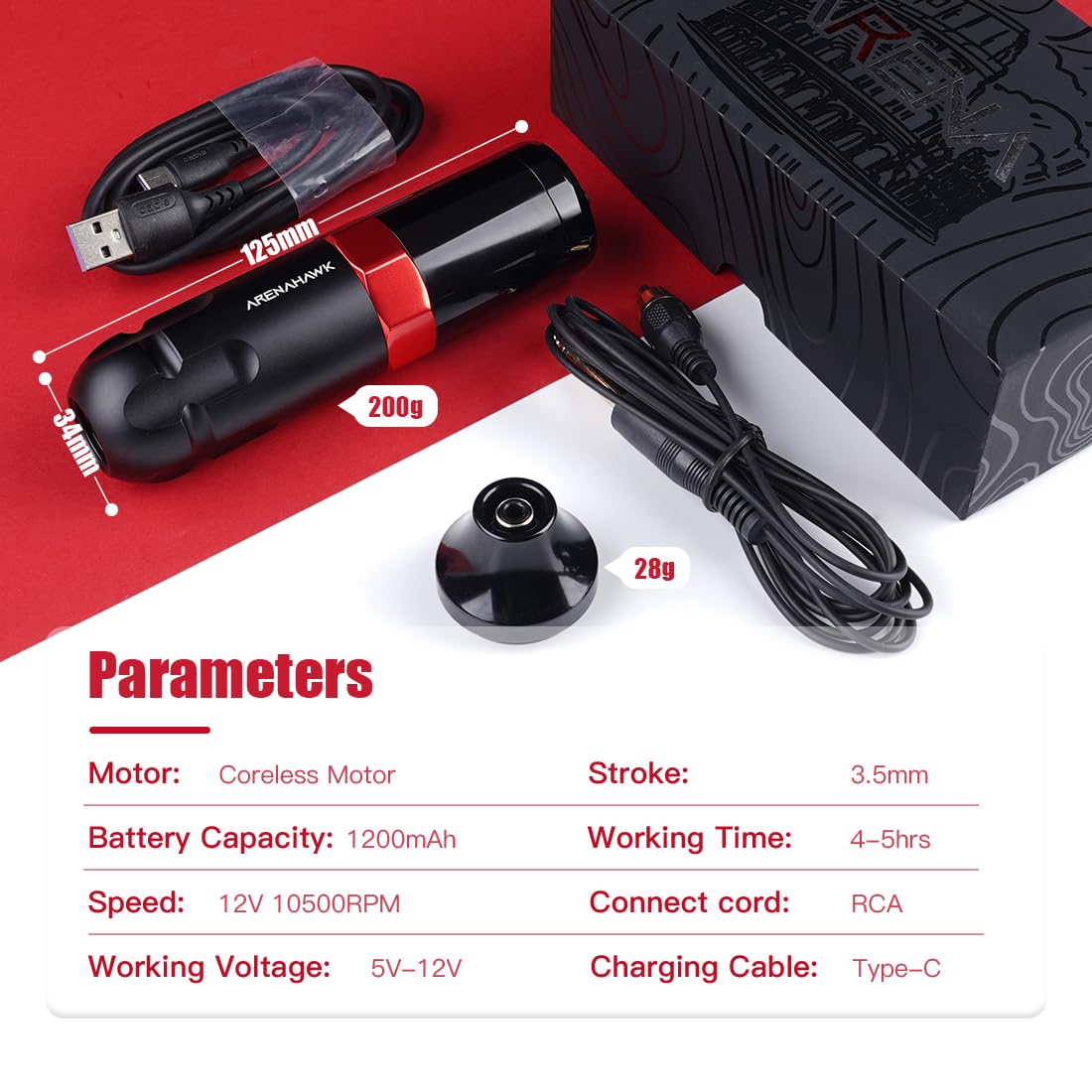 Arenahawk Ranger Wireless Tattoo Pen Machine Starter Bundle - Dragonhawktattoos