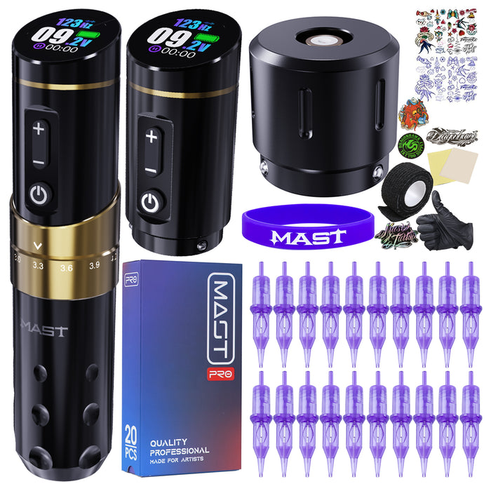 Mast Flip3 Wireless Tattoo Machine Pen Professional  Bundle - Dragonhawktattoos