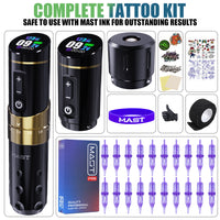 Mast Flip3 Wireless Tattoo Machine Pen Professional  Bundle - Dragonhawktattoos