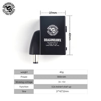 Dragonhawk B1 Wireless Tattoo Battery Power Supply RCA and DC Connect - Dragonhawktattoos