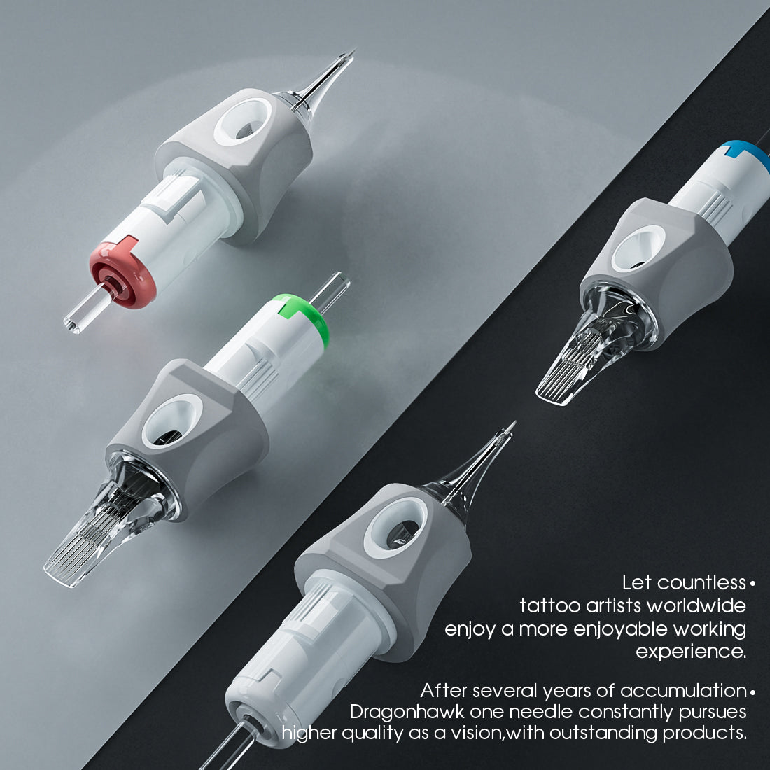 Dragonhawk Glide Extra Smooth Tattoo Cartridges 0.35MM Round Magnum 5MM Taper- Box of 20 - Dragonhawktattoos