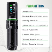Dragonhawk L3 Wireless Tattoo Machine Tattoo Kit - Dragonhawktattoos