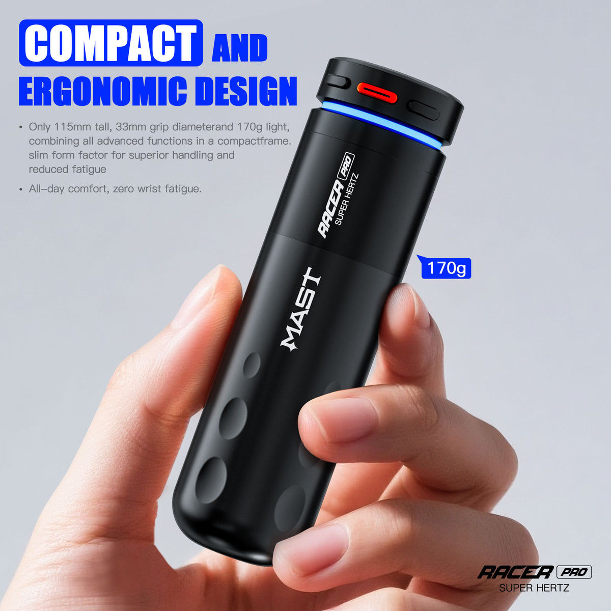 Mast Tattoo Racer Pro Tattoo Machine Gun Wireless 4.2mm Stroke Mcore-pro Motor - Dragonhawktattoos