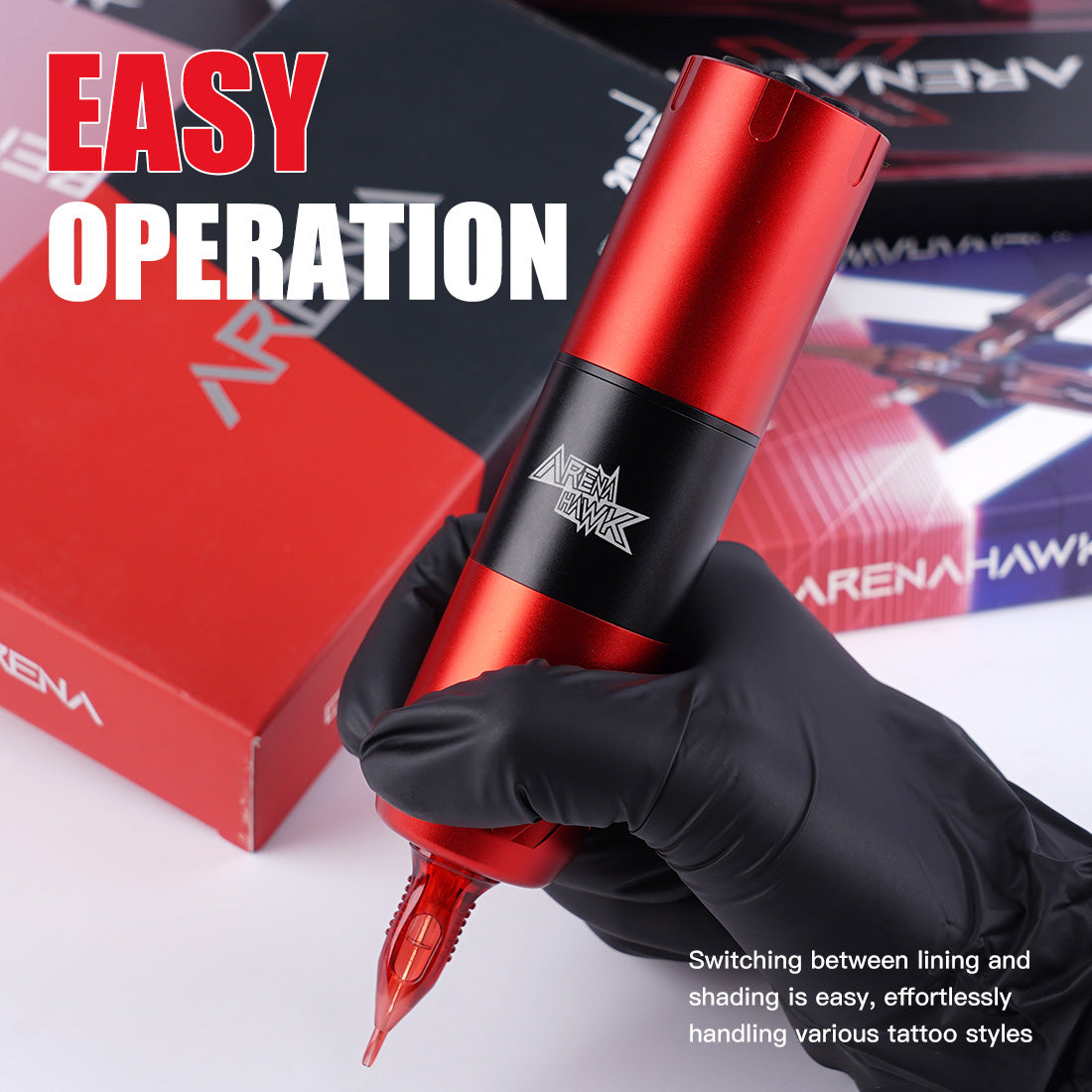 Arenahawk Cordless Tattoo Machine Kit for Beginners Complete Tattoo Pen Set - Dragonhawktattoos