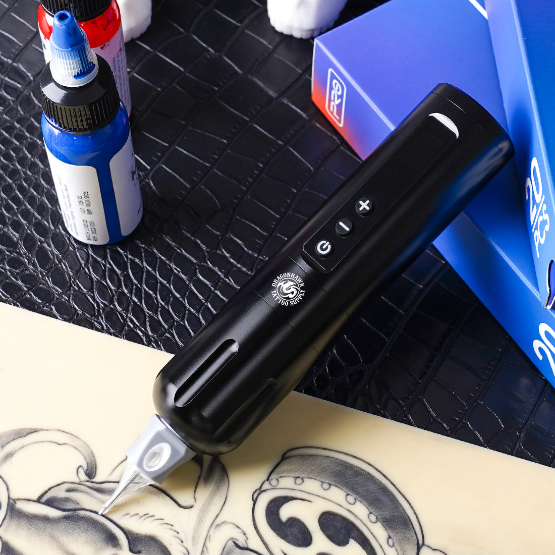 Dragonhawk X10 Wireless Tattoo Pen 3.5MM Stroke Beginner Tattoo Kit - Dragonhawktattoos