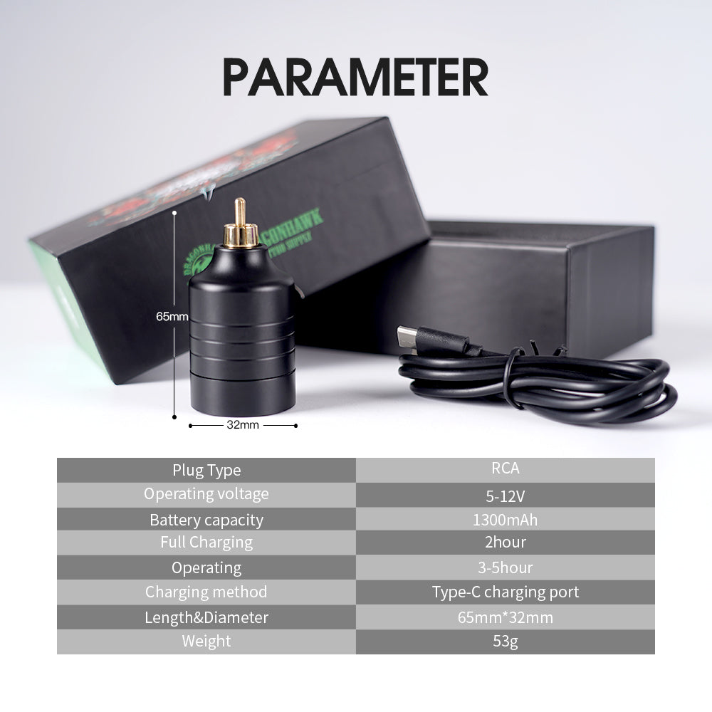 Dragonhawk Rotary Pen Tattoo Machine Starter Bundle - Dragonhawktattoos