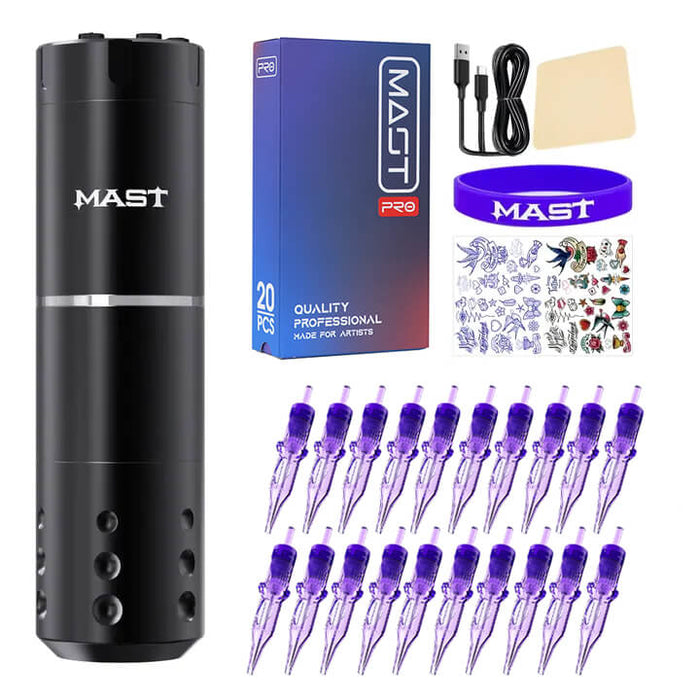 Dragonhawk Mast A1 Wireless Tattoo Pen Machine Kit with Mast Pro Cartridges - Dragonhawktattoos