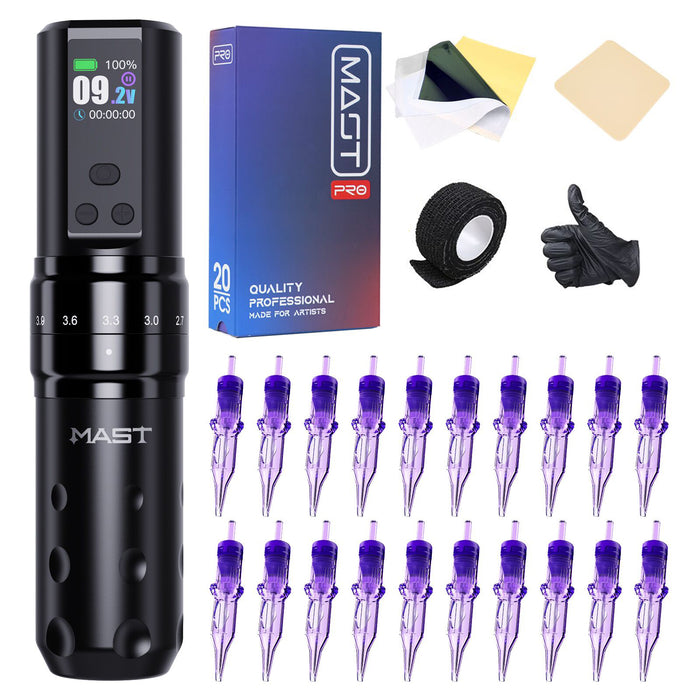 Mast Tattoo Fold2 Pro Wireless Pen Machine Kit With 20Pcs Needles - Dragonhawktattoos