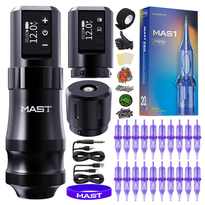 Mast Mini Wireless Tattoo Machine Kit 2 Batteries with Rca Part - Dragonhawktattoos