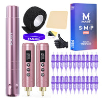 Mast Tour Air Pink Wireless Tattoo Machine Kit with Two Batteries - Dragonhawktattoos