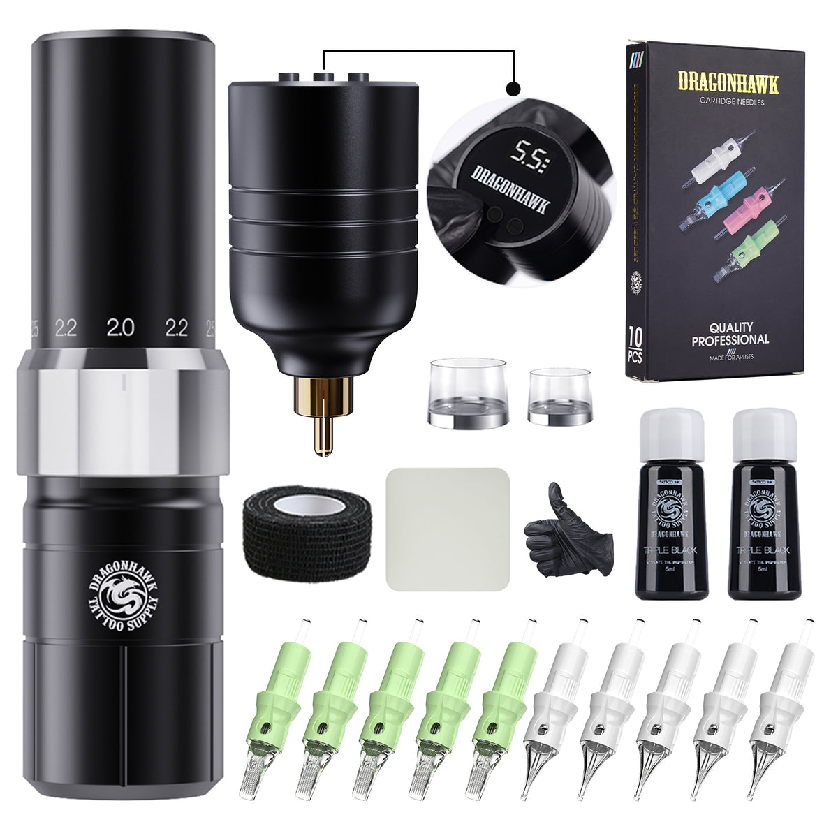 Dragonhawk Tour Y23 Wireless Battery Tattoo Kit - Dragonhawktattoos