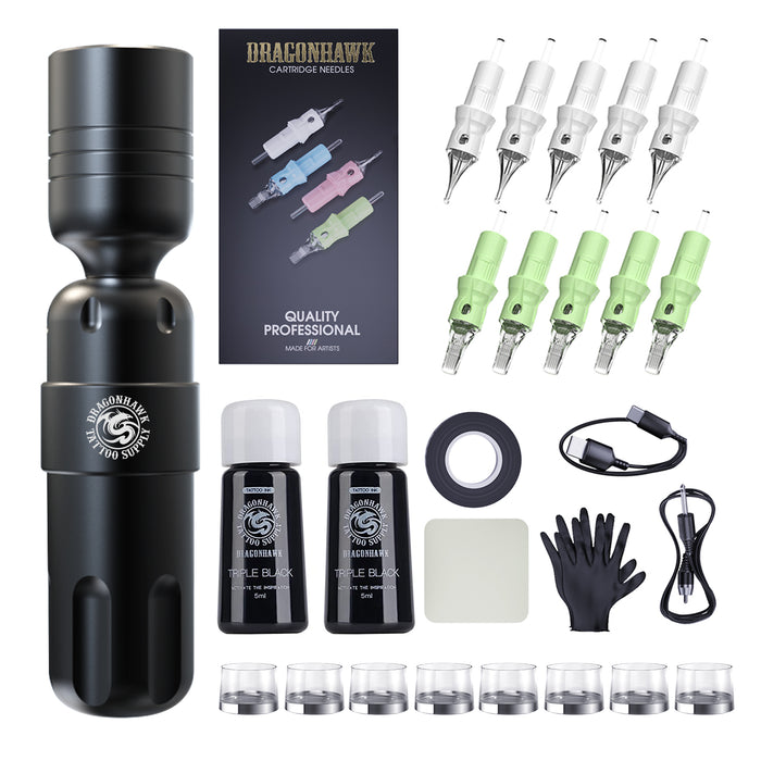 Dragonhawk S8 Wireless Tattoo Machine Kit 3.5MM Stroke - Dragonhawktattoos