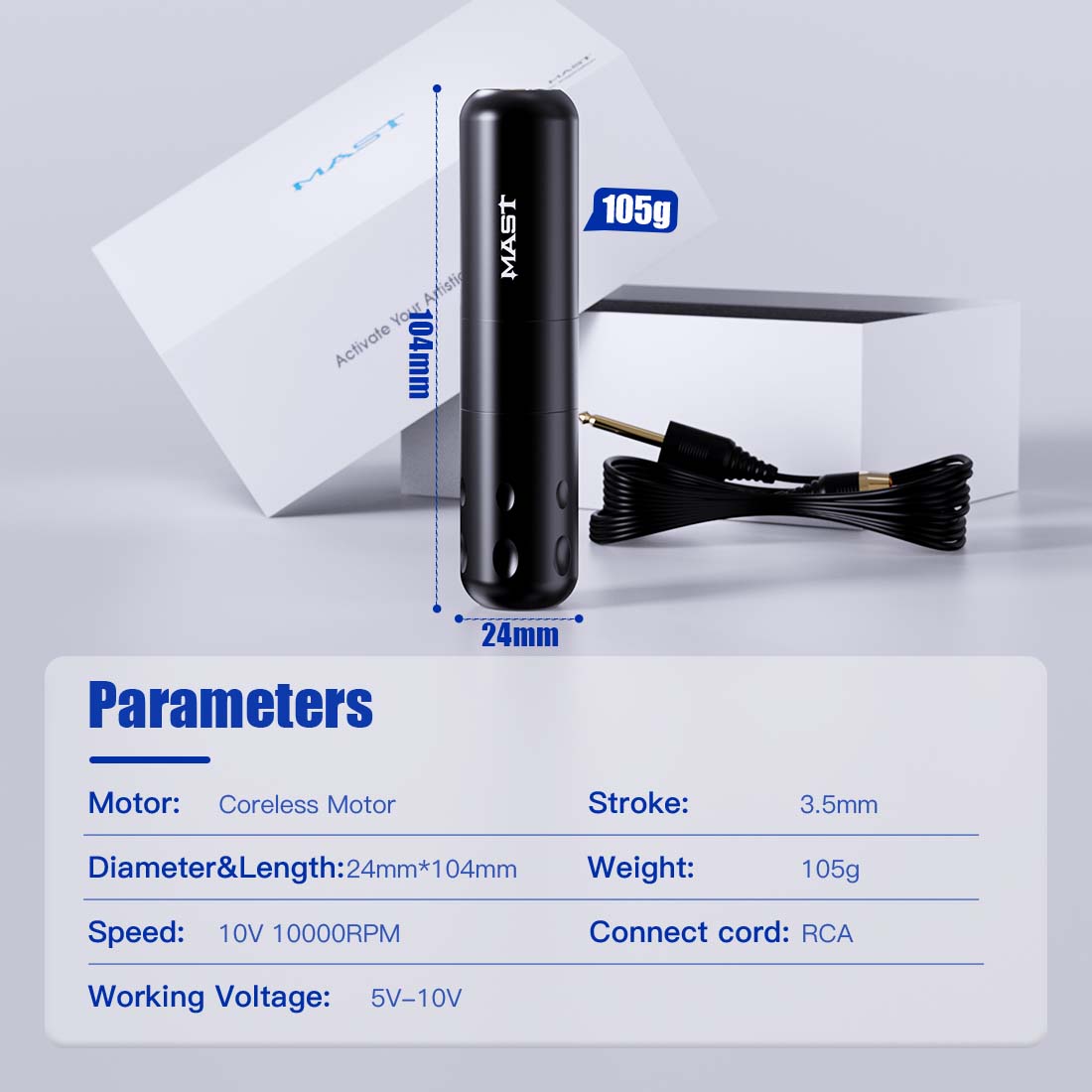 Mast S9 Coreless Powerful Motor Tattoo Pen Kit - Dragonhawktattoos