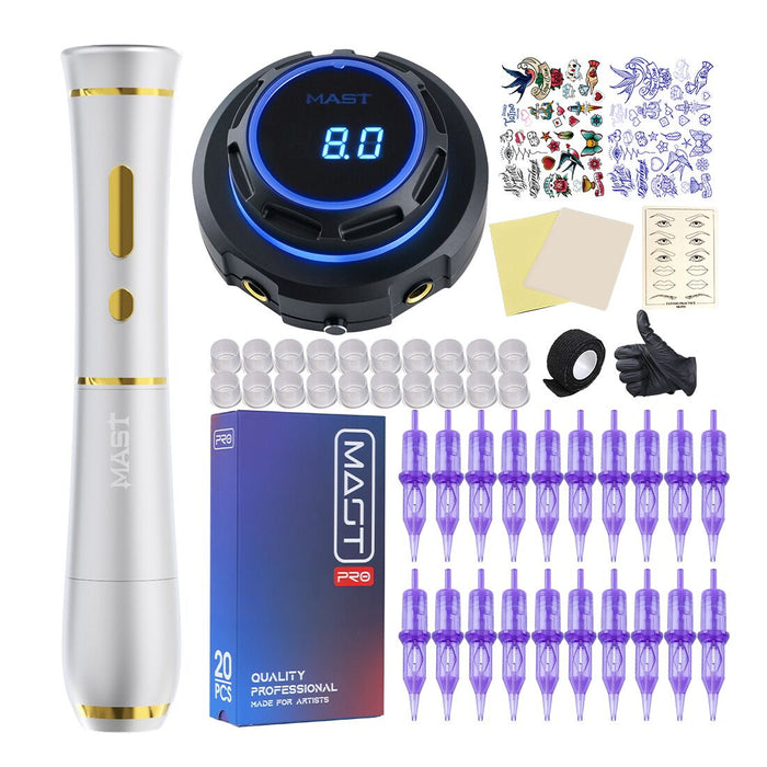 Mast P40 Rotary Tattoo Machine Pen Wireless Advanced Bundle - Dragonhawktattoos
