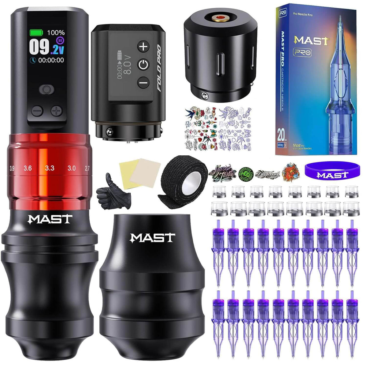 Dragonhawk Mast Fold2 Pro Machine Pen Wireless Professional Bundle (2 Batteries ver.) - Dragonhawktattoos