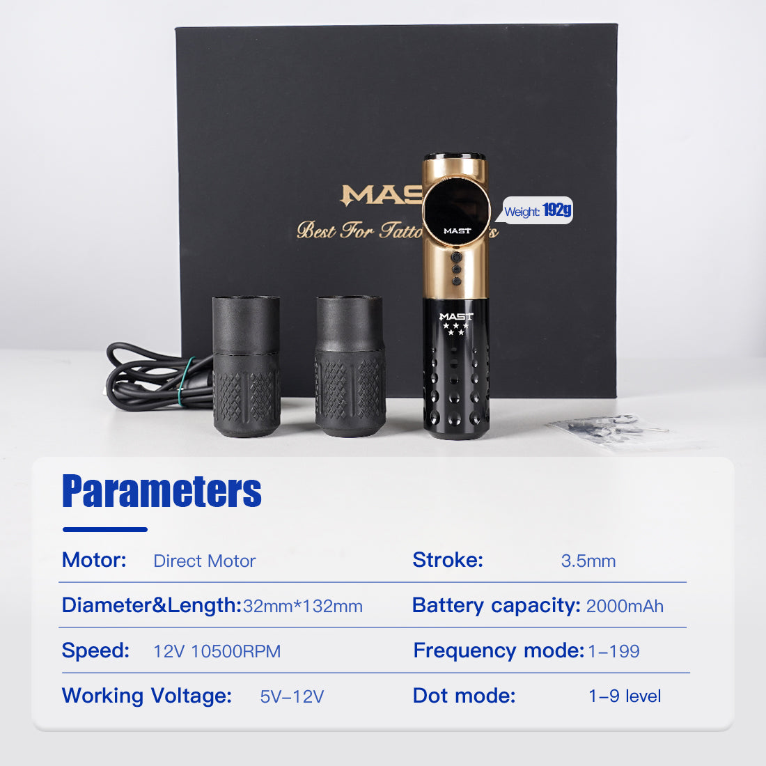 Mast Tattoo Archer Pro 5 Star Series Wireless Tattoo Pen Machine - Dragonhawktattoos