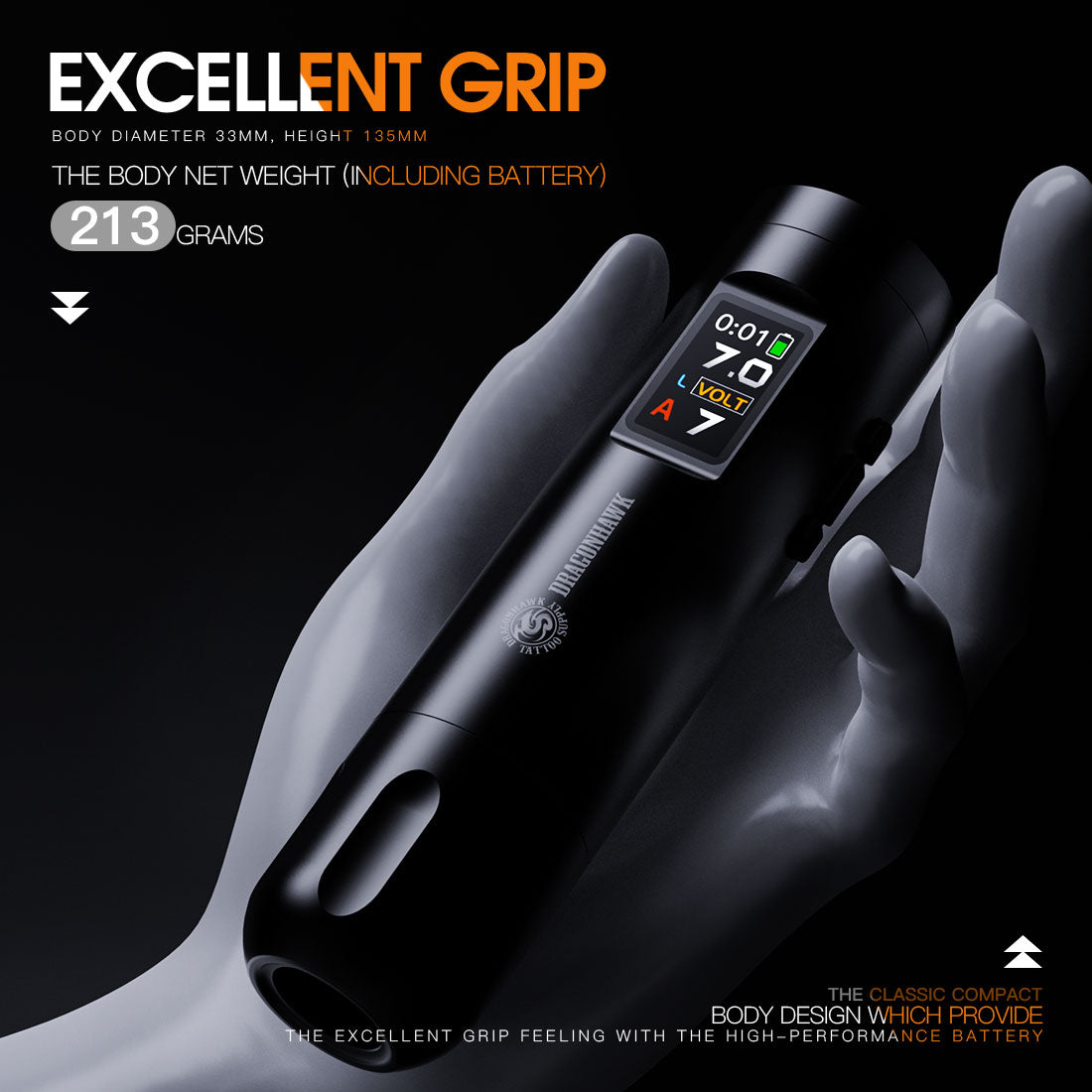 Dragonhawk X7 Rotary Tattoo Machine Wireless Professional Bundle - Dragonhawktattoos