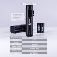 Dragonhawk X7 Rotary Tattoo Machine Wireless Professional Bundle - Dragonhawktattoos