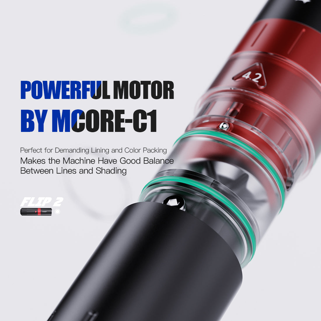 Mast Flip 2 Wireless Tattoo Pen Machine Adjustable 7 Strokes 2.4-4.2mm - Dragonhawktattoos