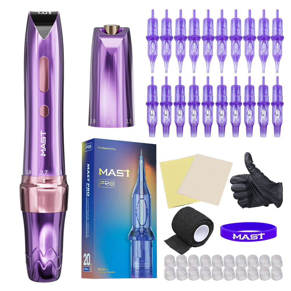 Mast P60 Wireless Tattoo Kit With 20pcs Tattoo Needles - Dragonhawktattoos