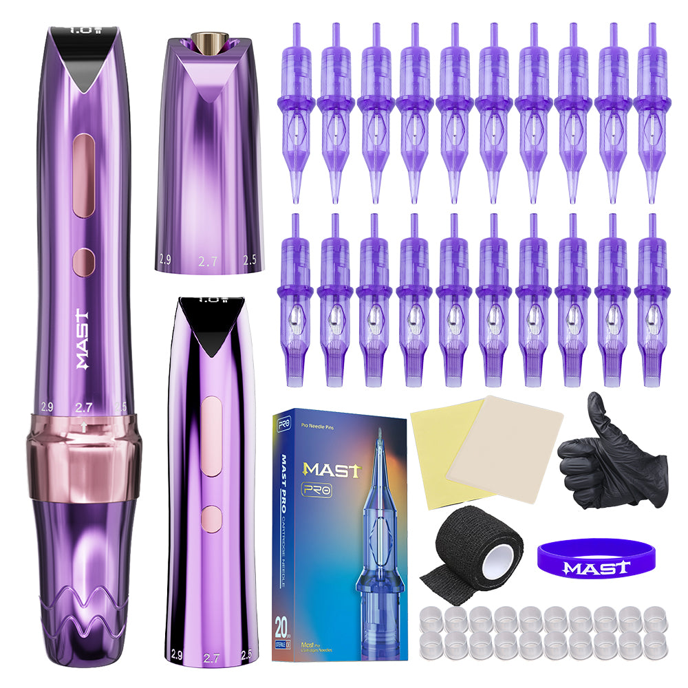 Mast P60 Wireless Tattoo Kit With 20pcs Tattoo Needles - Dragonhawktattoos