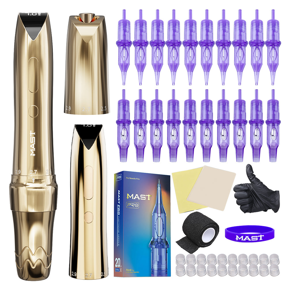 Mast P60 Wireless Tattoo Kit With 20pcs Tattoo Needles - Dragonhawktattoos