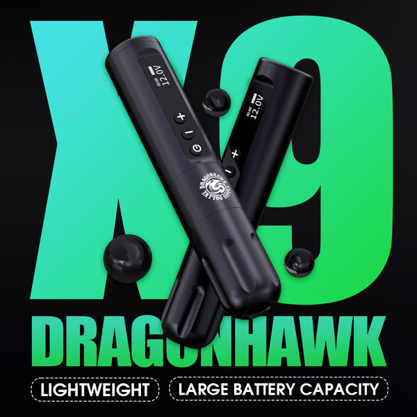 Dragonhawk X9 Wireless Tattoo Pen Machine 3.5mm stroke - Dragonhawktattoos