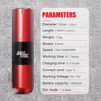 Arenahawk Cordless Tattoo Machine Kit for Beginners Complete Tattoo Pen Set - Dragonhawktattoos