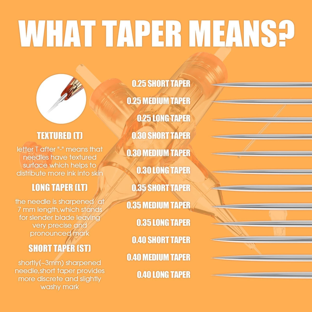 Dragonhawk Pro Tattoo Cartridges Needles 0.35MM Magnum (20PCS) - Dragonhawktattoos