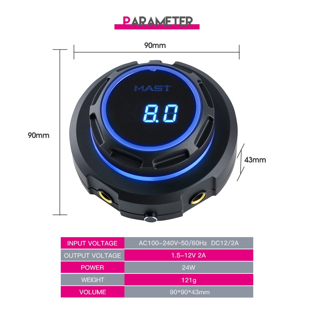 Mast P10 Tattoo Machine Kit Halo Power Supply SMP - Dragonhawktattoos