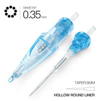 WJX Cartridges Needles #12 0.35MM 5mmTaper(HRL) Hollow Round Liner Box of 20 - Dragonhawktattoos