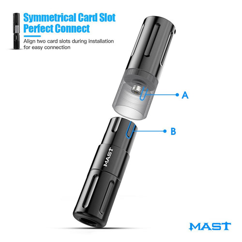 Mast Nano Wireless Rotary Pen Machine with Battery SMP Cartridge Short 3.2mm Stroke - Dragonhawktattoos