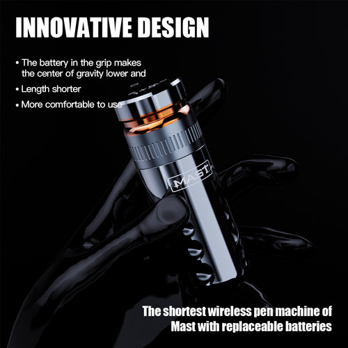 Wireless Tattoo Pen Machine Shortest Machine with 4.0MM Strokes Two Replaceable Batteries | Mast Racer - Dragonhawktattoos